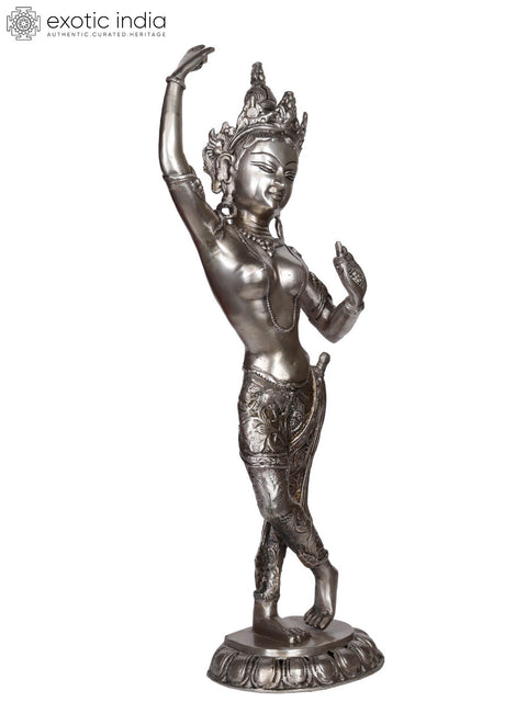 20" Tibetan Buddhist  Mahamaya Devi - Mother of Shakyamuni Buddha | Handmade Brass Statue