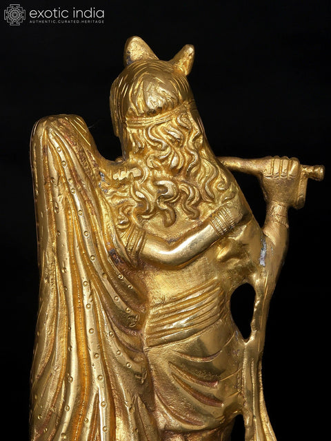 8" Radha Krishna Brass Idol | Handmade | Made In India