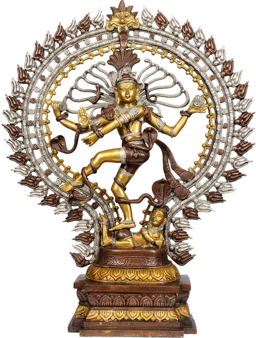 22" Large Handmade Nataraja Brass Statue for Home Decor