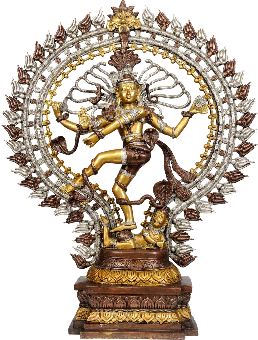 22" Large Handmade Nataraja Brass Statue for Home Decor