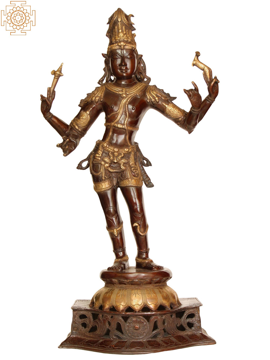 31" Lord Shiva Pashupatinath Brass Statue Handmade