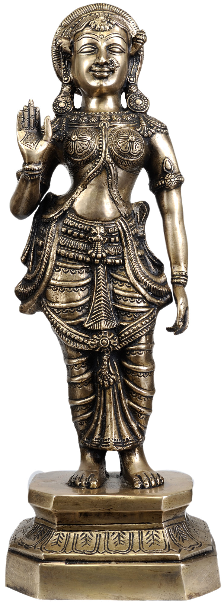 22" Devi Parvati Handcrafted Brass Statue for Home Pooja