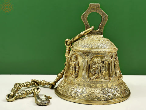 13" Bell with Shri Ram, Lakshman, Sita and Hanuman Ji | Handmade