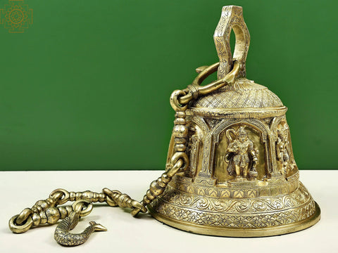 13" Bell with Shri Ram, Lakshman, Sita and Hanuman Ji | Handmade