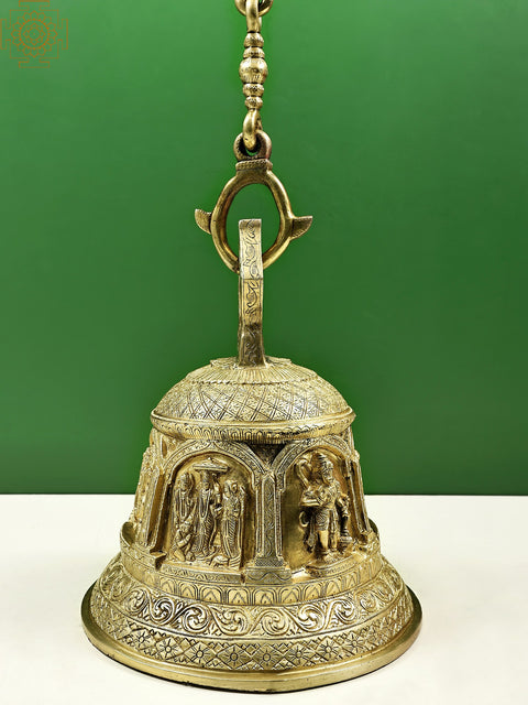 13" Bell with Shri Ram, Lakshman, Sita and Hanuman Ji | Handmade