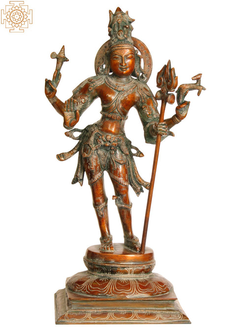 20" Lord Shiva Pashupatinath Brass Statue for Pooja