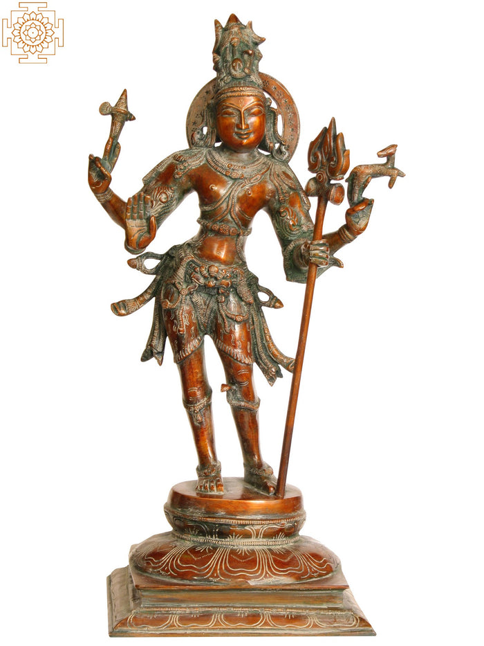 20" Lord Shiva Pashupatinath Brass Statue for Pooja