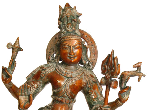 20" Lord Shiva as Pashupatinath In Brass