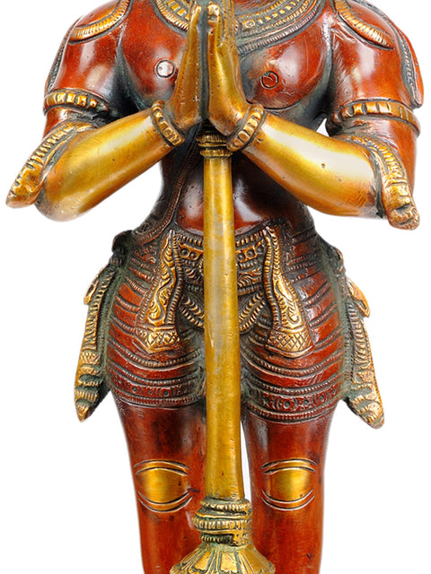 14" Lord Hanuman Brass Sculpture | Indian Handcrafted Idol