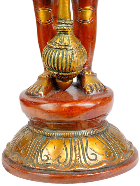 14" Lord Hanuman Brass Sculpture | Indian Handcrafted Idol
