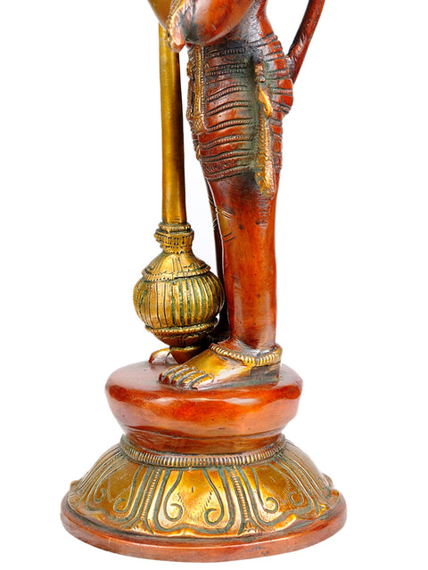 14" Lord Hanuman Brass Sculpture | Indian Handcrafted Idol