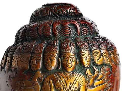 9" Vishvarupa Vishnu Conch in Brass | Handmade | Made in India