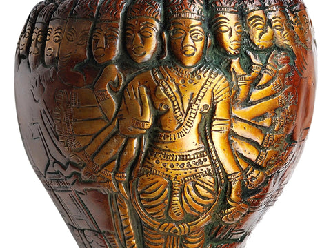 9" Vishvarupa Vishnu Conch in Brass | Handmade | Made in India