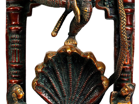 12" Lord Krishna Vanquishes Kaliya In Brass | Handmade | Made In India