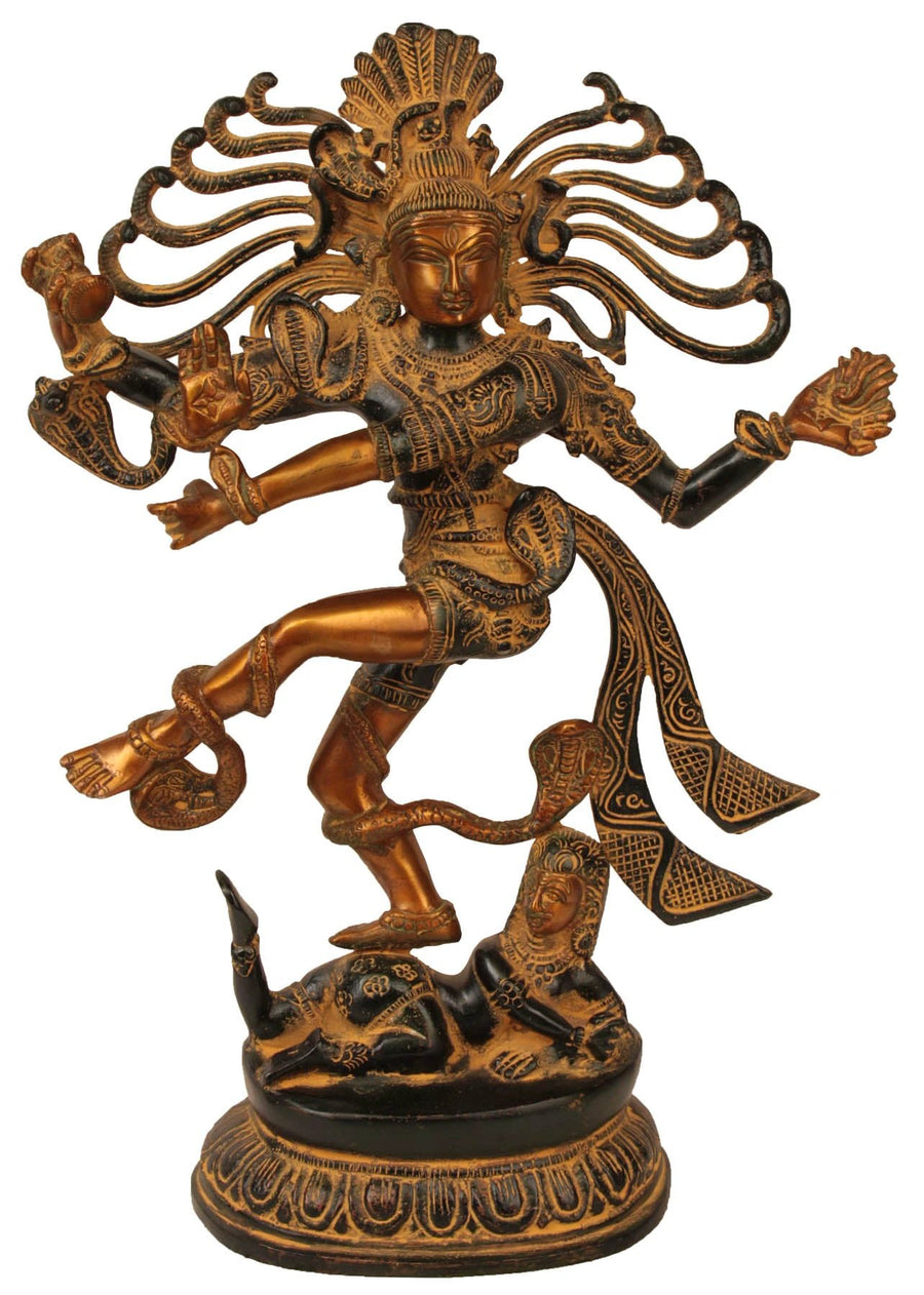17" Twin Hued Nataraja Handmade Brass Sculpture