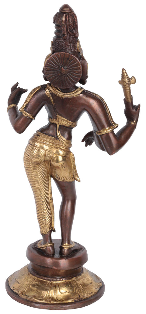 11" Ardhanarishvara Brass Sculpture | Handmade Idol | Made in India