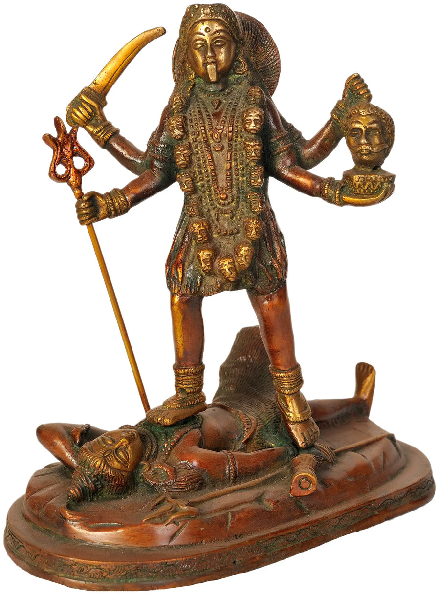 8" Mother Goddess Kali Brass Statue Handmade