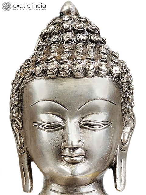 10" Lord Buddha in Abhaya Mudra (Inlay Statue) In Brass | Handmade | Made In India