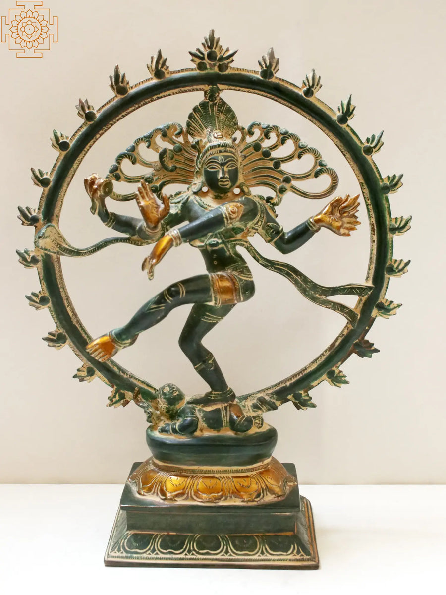 13" Nataraja Brass Statue - Handmade Home Decor