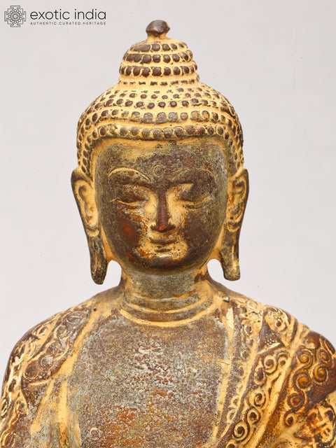Lord Buddha in Earth-Witness Gesture (Robes Decorated with Auspicious Symbols and Stylized Designs)