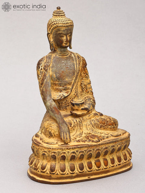 Lord Buddha in Earth-Witness Gesture (Robes Decorated with Auspicious Symbols and Stylized Designs)