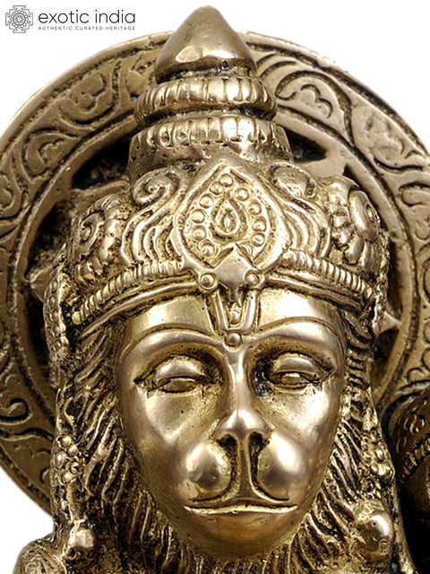 7" Lord Hanuman Statue Granting Abhaya | Handmade Brass Idol | Made in India