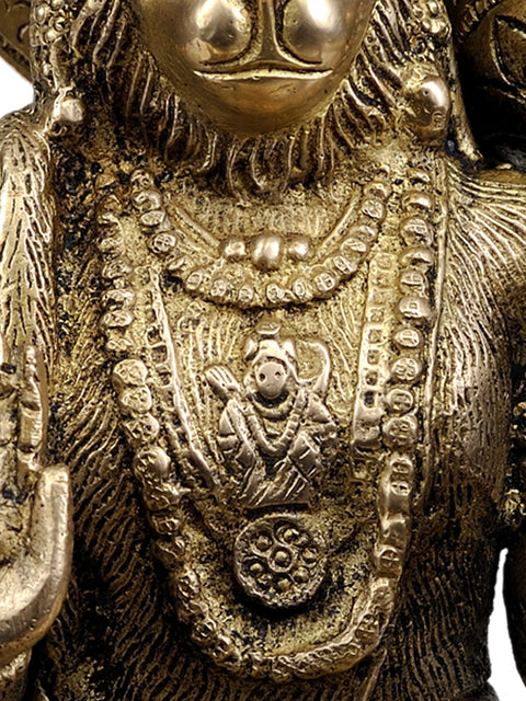 7" Lord Hanuman Statue Granting Abhaya | Handmade Brass Idol | Made in India