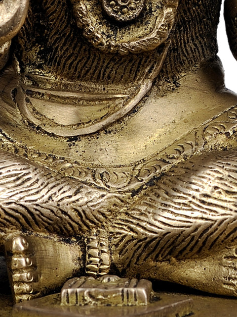 7" Lord Hanuman Statue Granting Abhaya | Handmade Brass Idol | Made in India