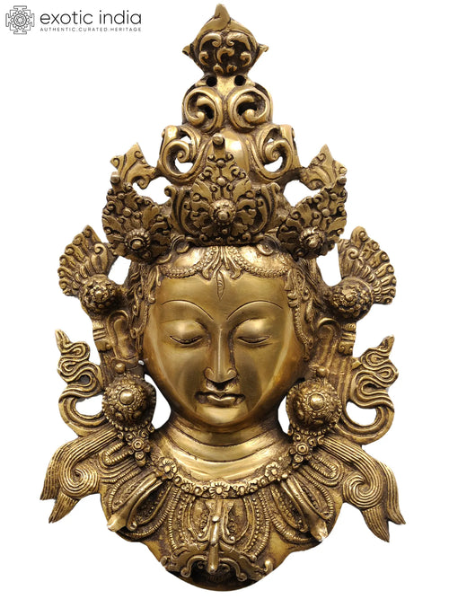 12" Brass Goddess Tara Buddhist Wall Hanging Handmade
