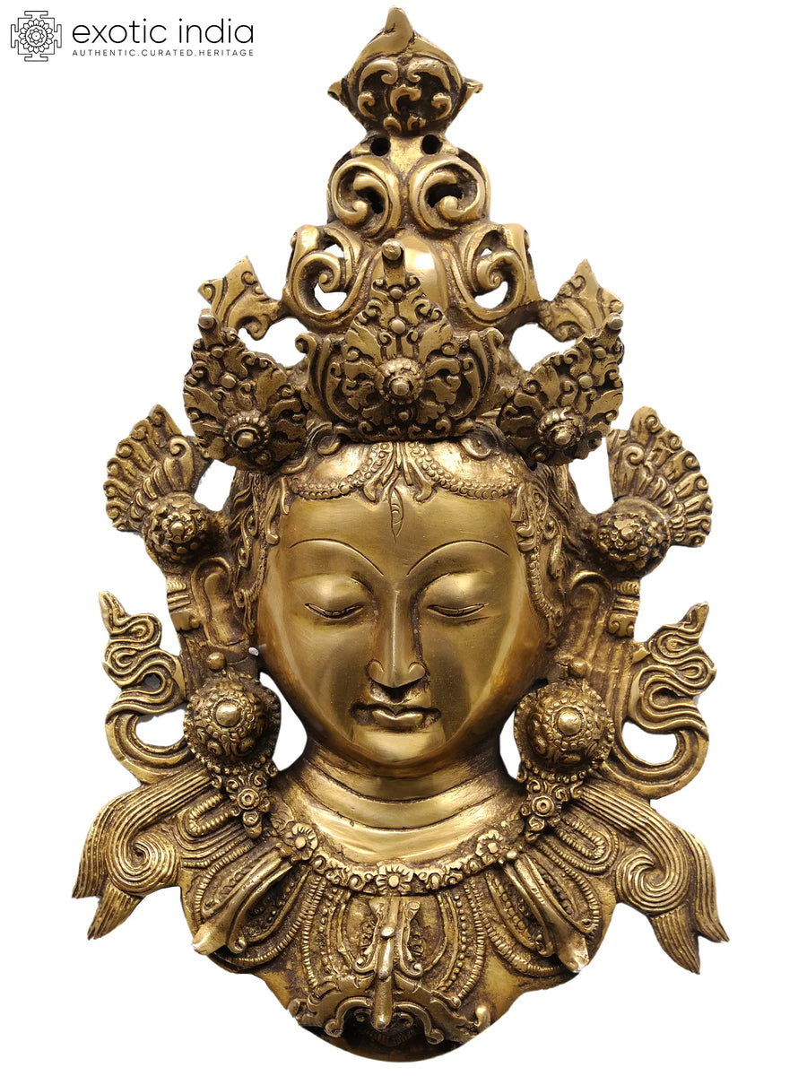 12" Brass Goddess Tara Buddhist Wall Hanging Handmade