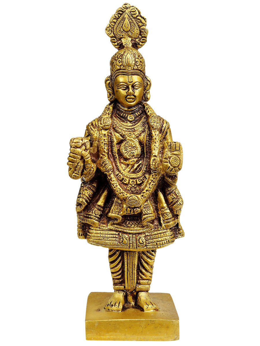 7" Shri Swaminarayan Ji Brass Statue Handmade