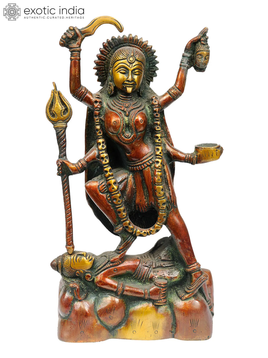 8" Goddess Kali Brass Statue Handmade