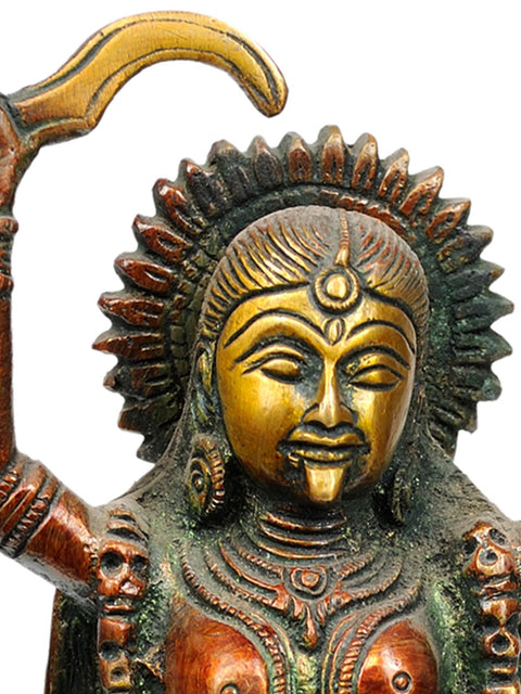 8" Goddess Kali In Brass | Handmade | Made In India
