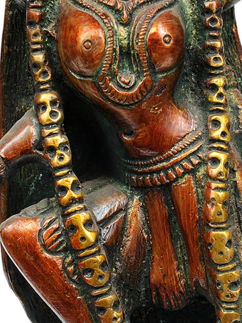 8" Goddess Kali In Brass | Handmade | Made In India