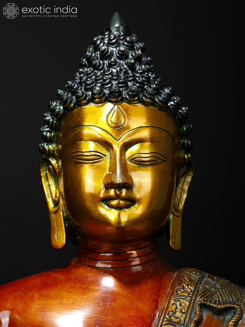 10" The Buddha Bust In Brass | Handmade | Made In India