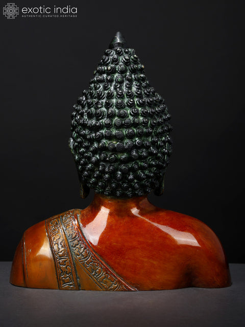 10" The Buddha Bust In Brass | Handmade | Made In India