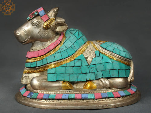 7" Nandi The Vehicle of Shiva Handmade Brass Statue
