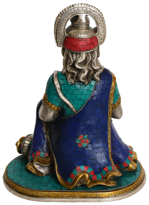 12" Hanuman Ji Granting Abhaya in Brass | Handmade | Made In India