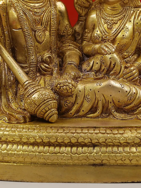 10" Brass Bhagavan Vishnu and Devi Lakshmi Idol Seated on Sheshnag | Handmade | Made in India