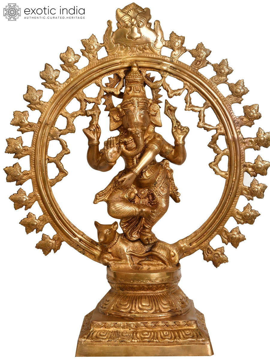 29" Large Lord Ganesha as Nataraja Handmade Brass Statue