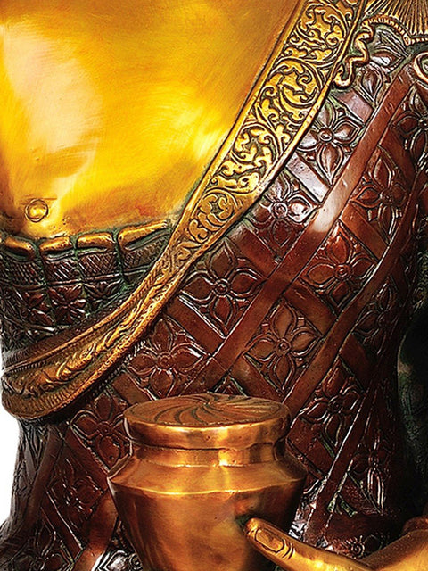 14" (Tibetan Buddhist Deity) Large Size Bhaishajyaguru - The Medicine Buddha In Brass | Handmade | Made In India