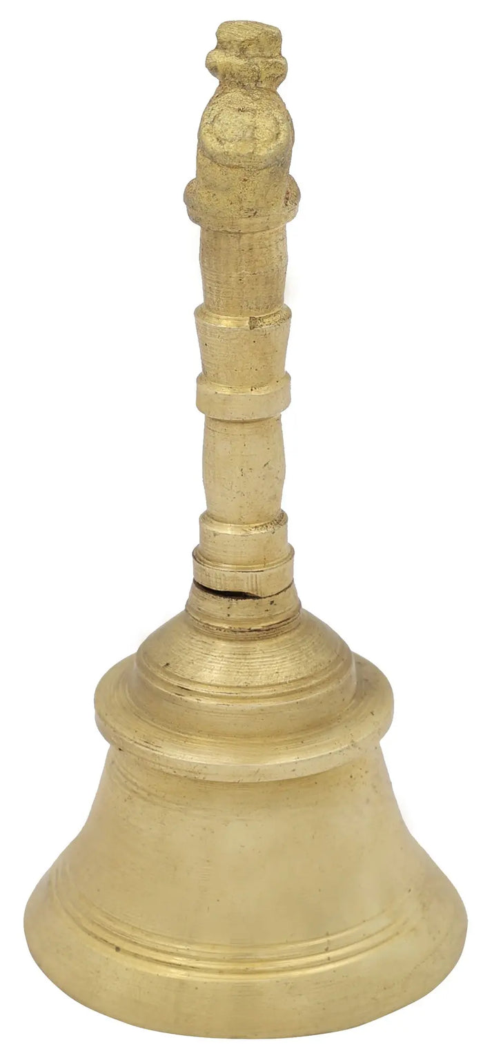 4" Nandi Handheld Bell in Brass | Handmade | Made in India