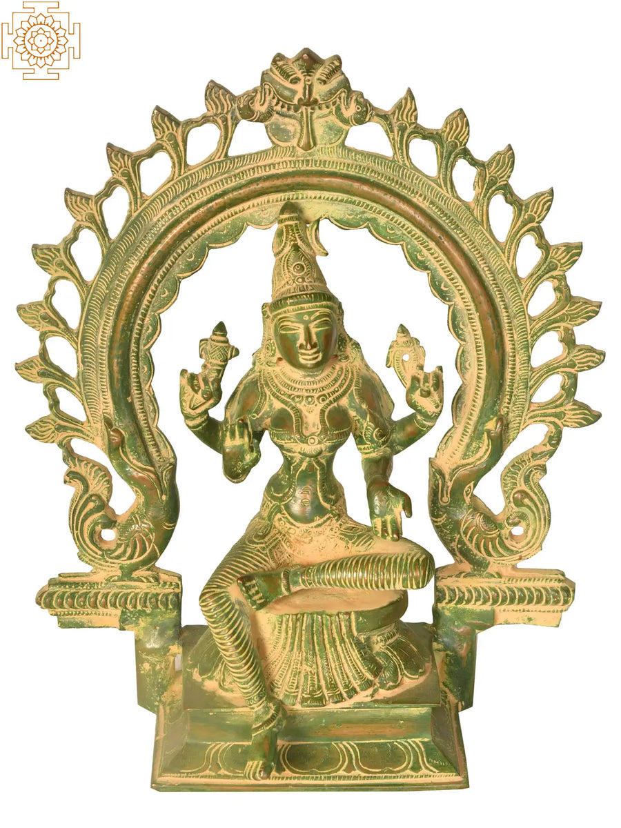 10" Brass Goddess Bhuvaneshvari Handmade Sculpture for Pooja