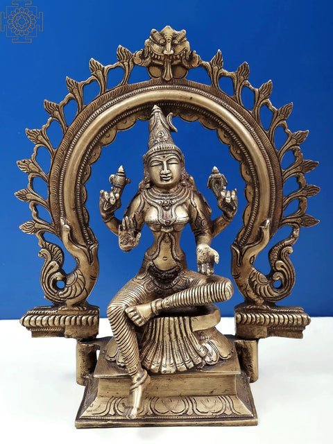 10" Brass Goddess Bhuvaneshvari Sculpture | Maa Lakshmi Statue