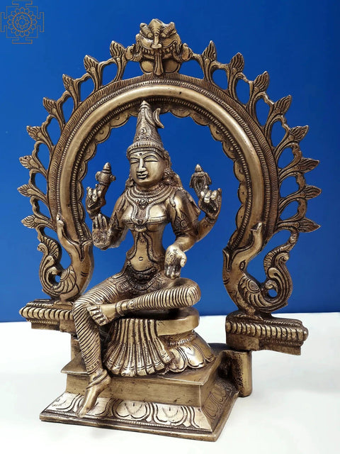 10" Brass Goddess Bhuvaneshvari Sculpture | Maa Lakshmi Statue