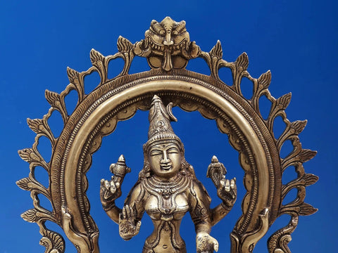 10" Brass Goddess Bhuvaneshvari Sculpture | Maa Lakshmi Statue