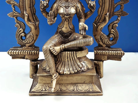 10" Brass Goddess Bhuvaneshvari Sculpture | Maa Lakshmi Statue