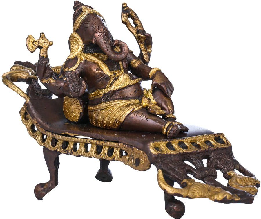10" Handmade Ganesha Brass Sculpture for Home Decor