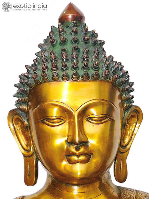 46" Large Size Lord Buddha Idol in Abhay-Mudra In Brass | Handmade