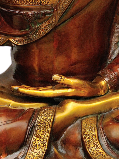 46" Large Size Lord Buddha Idol in Abhay-Mudra In Brass | Handmade
